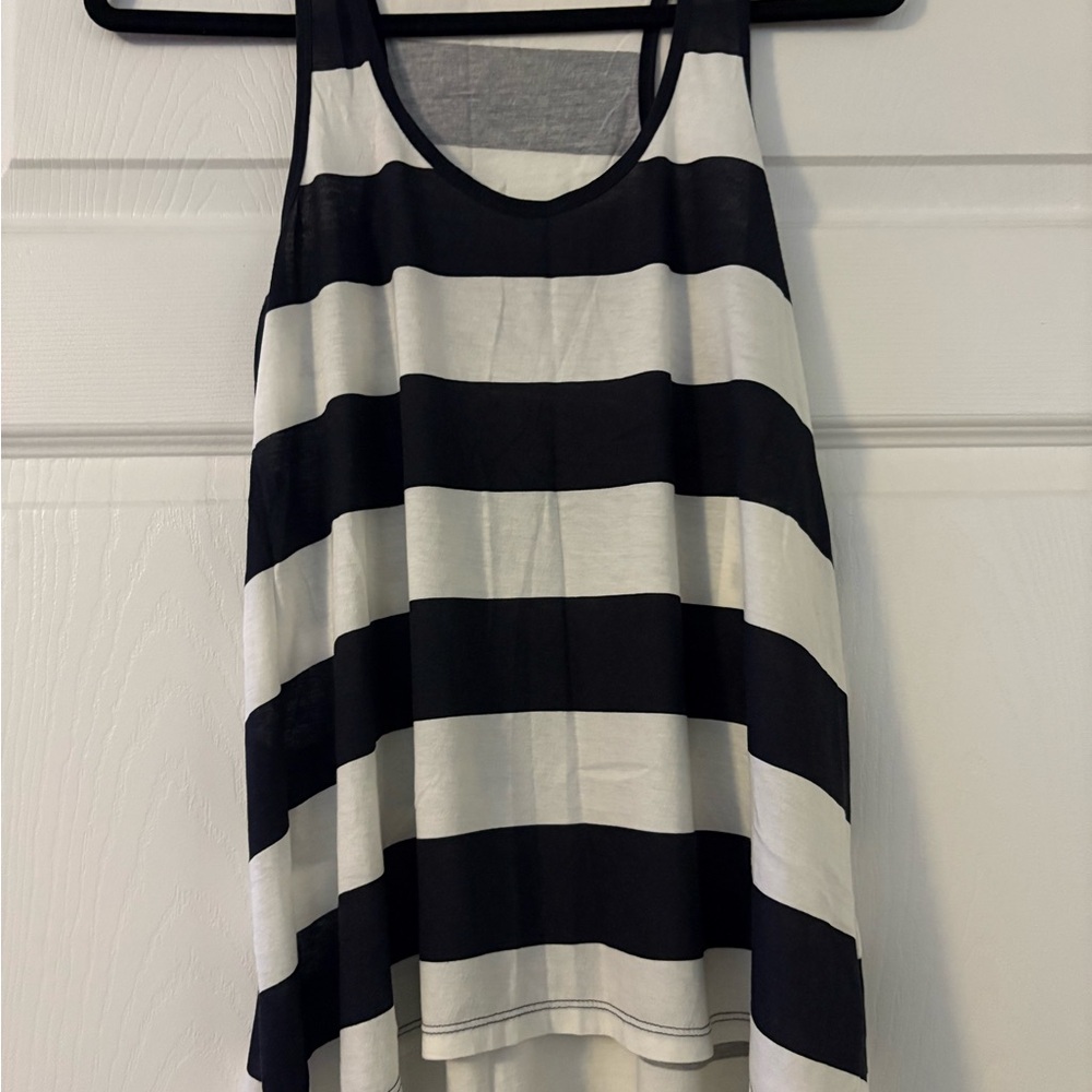 Denim & Supply Ralph Lauren Asymmetrical White and Black Tank Top
